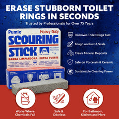 PUMIE HDW Scouring Stick tackles hard water rings in toilets.