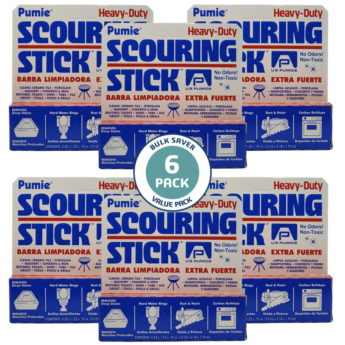 PUMIE HDW Scouring Stick removes toilet bowl stains and hard water rings.