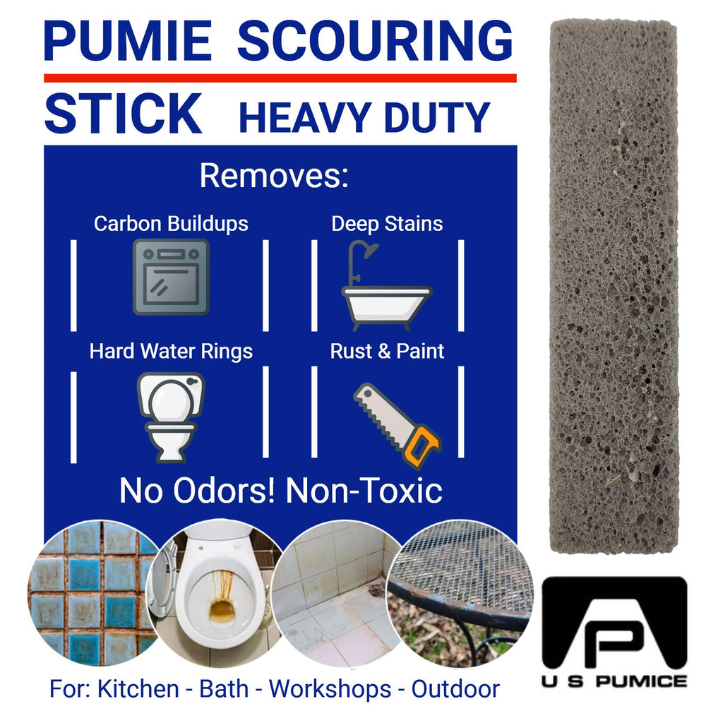 PUMIE pumice stick scrubs toilet rings safely without harsh chemicals