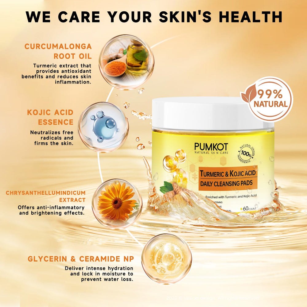 Pumkot cleansing pads close-up texture, gentle exfoliation for daily use.