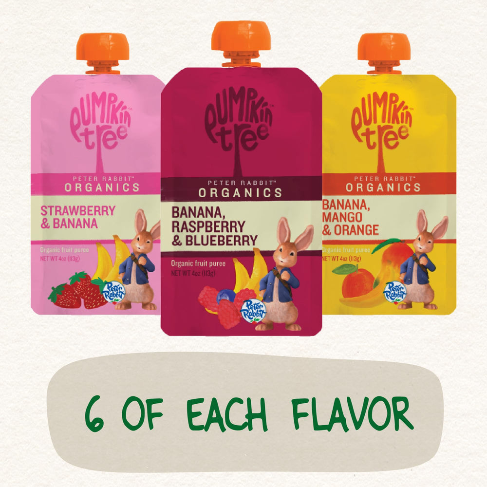 Peter Rabbit Organics on-the-go snack pack ready for school, car rides, and outings