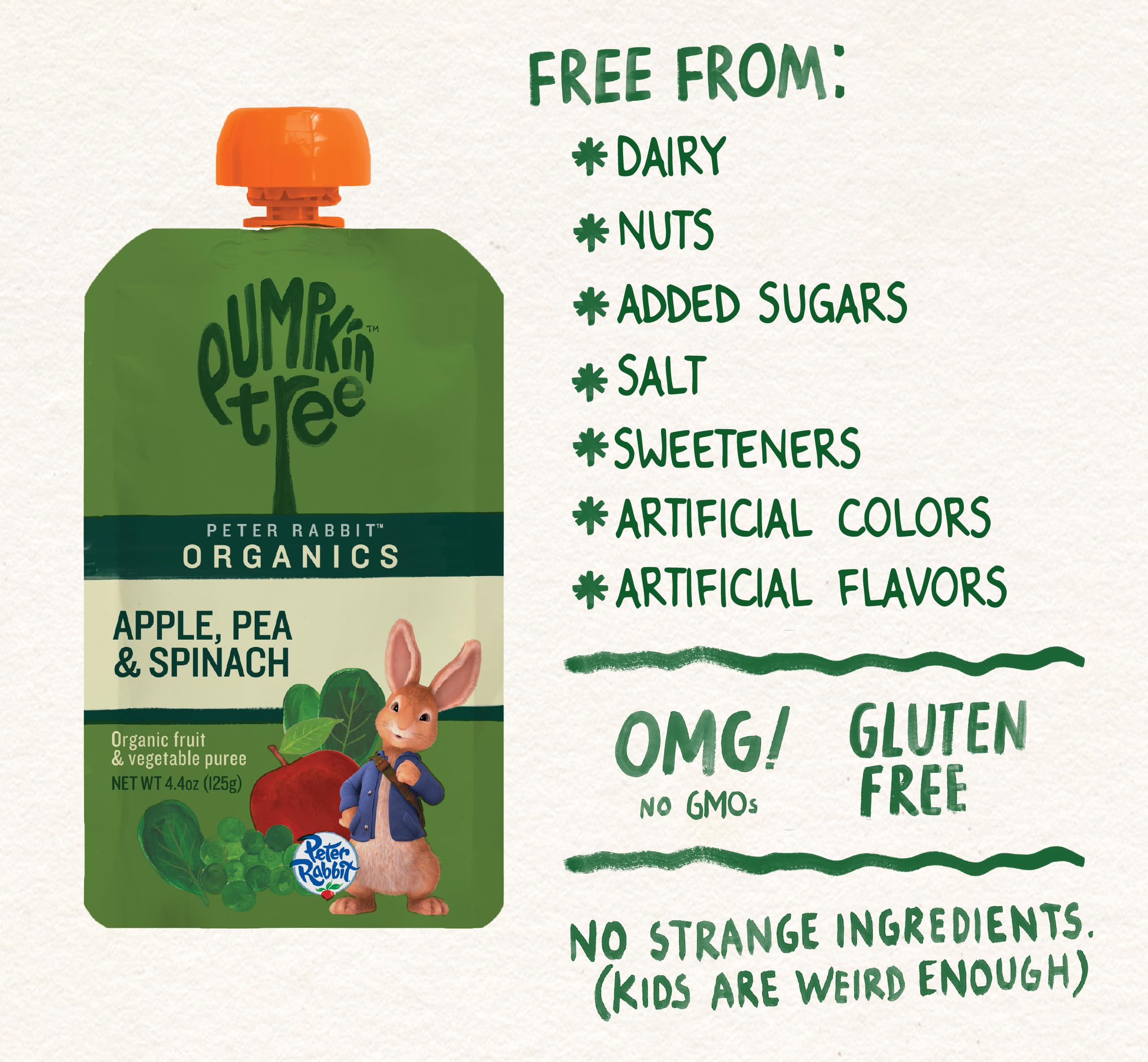 Pumpkin Tree Peter Rabbit Organic pouch open and ready to serve
