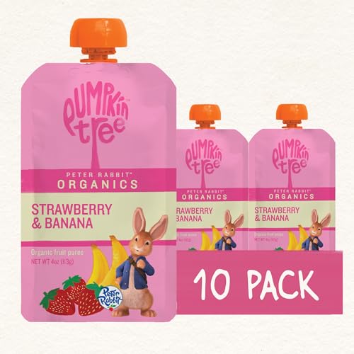 Pumpkin Tree Peter Rabbit Organic strawberry banana flavor, naturally sweet and kid-friendly.