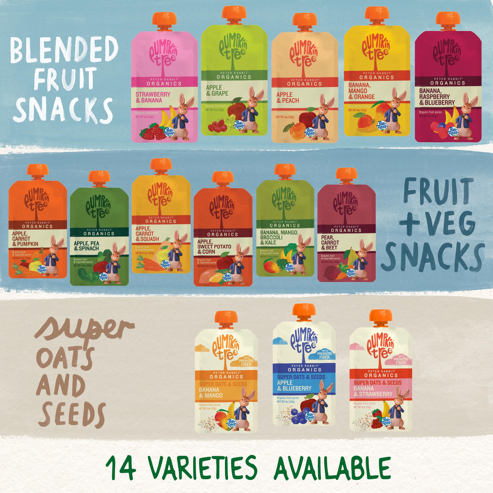 Peter Rabbit Organics suitable for babies from 6 months with mess-free, portable snacking