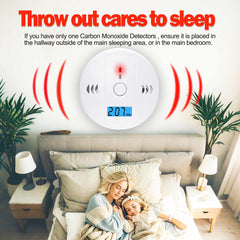 Pumwry CO detector with mounting screws for quick wall or ceiling installation.