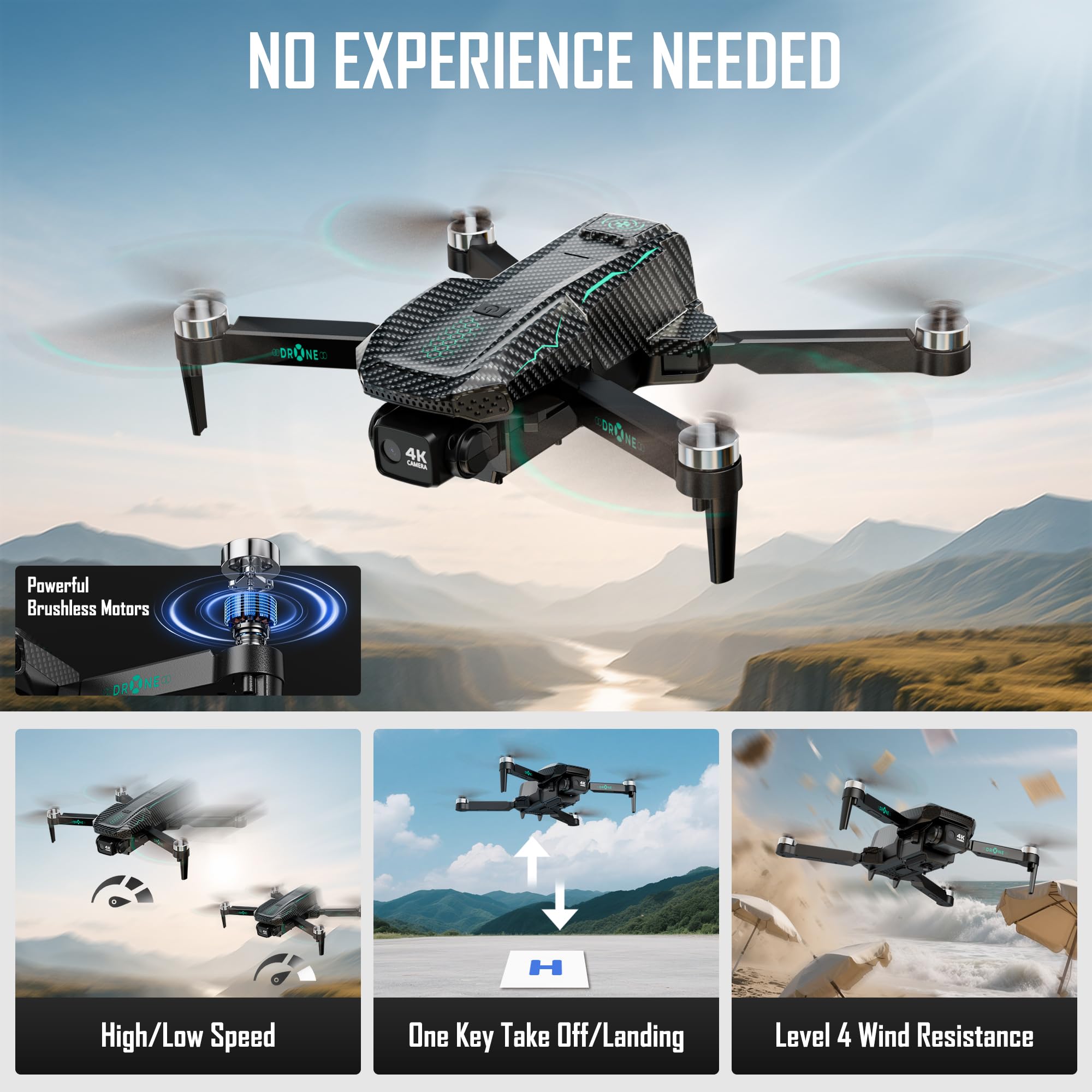 Punieayi GPS Drone folds into a compact 238 g body for travel