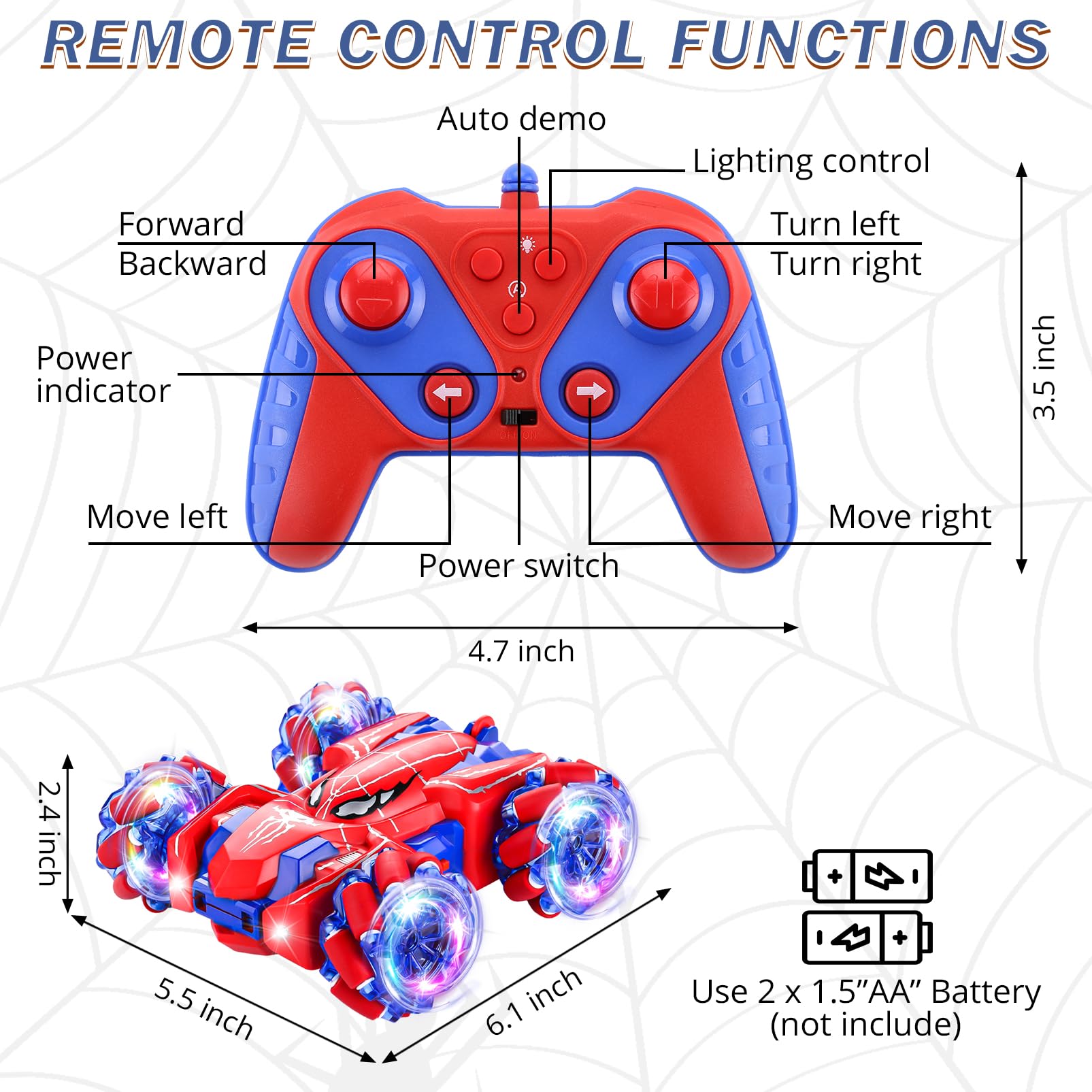 Punieayi Spider RC Car charging status enables longer play.