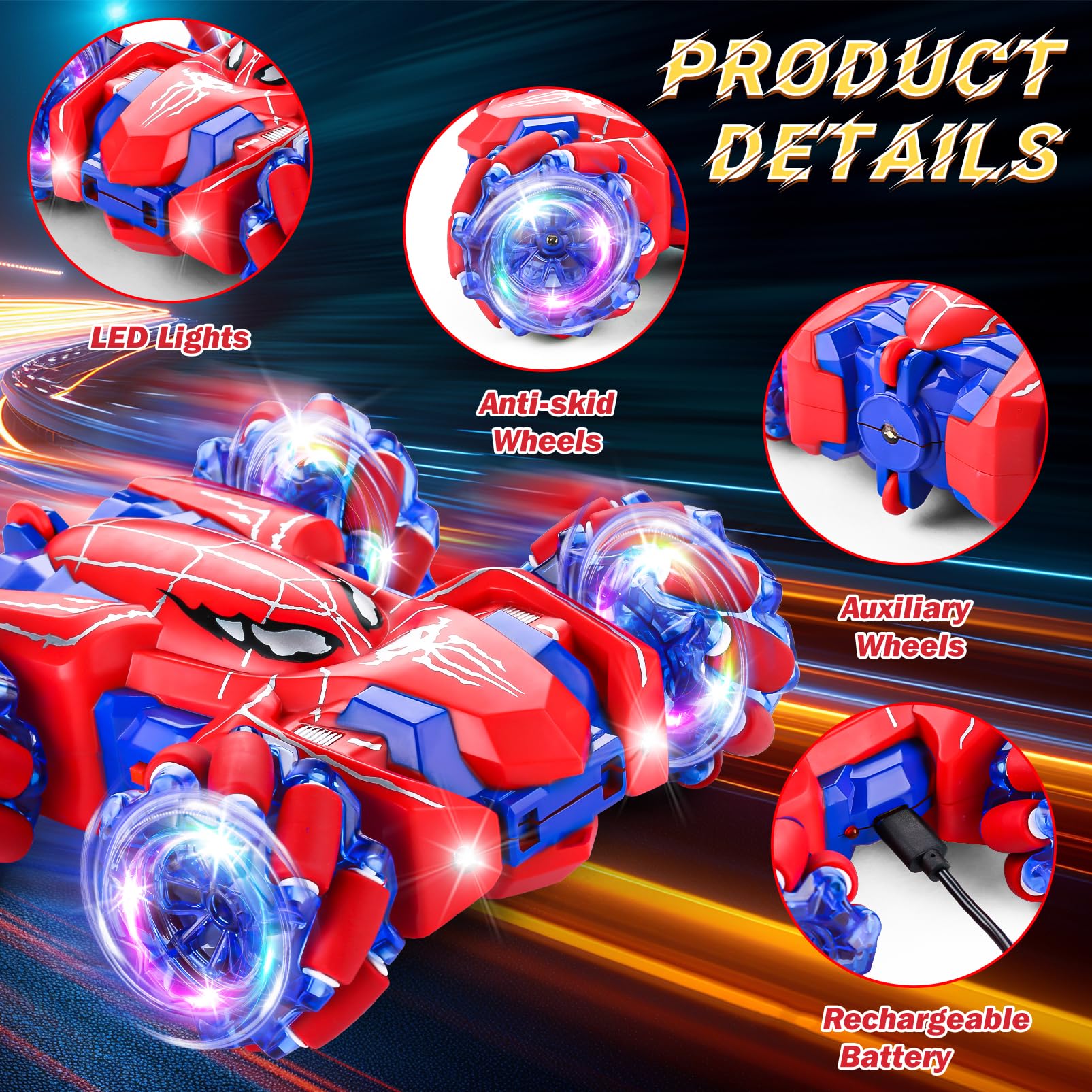 Punieayi Spider RC Car drift action demonstrates all-terrain control.