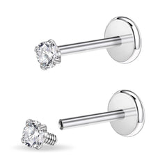 PunkTracker CZ stud close-up highlighting brilliant zirconia for nose or helix piercing.