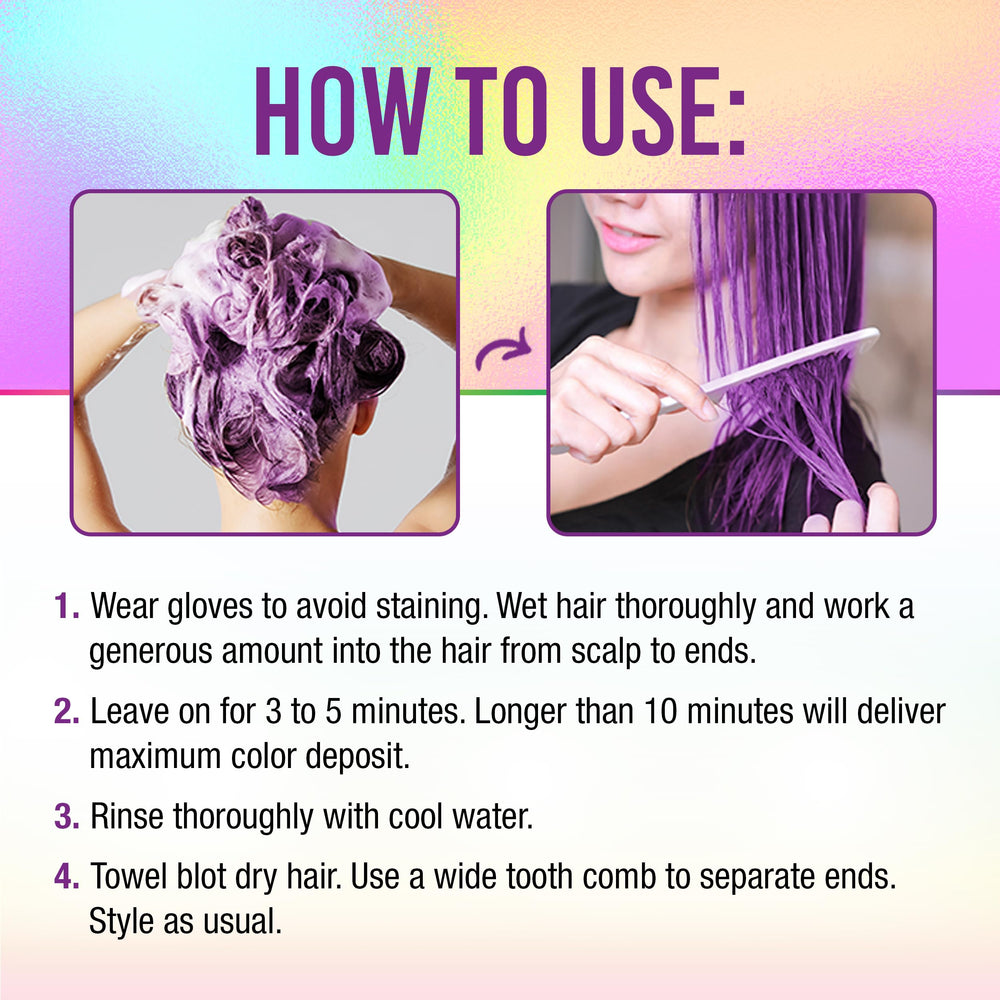 Punky Colour Purpledacious color deposit action refreshes tone between sessions.
