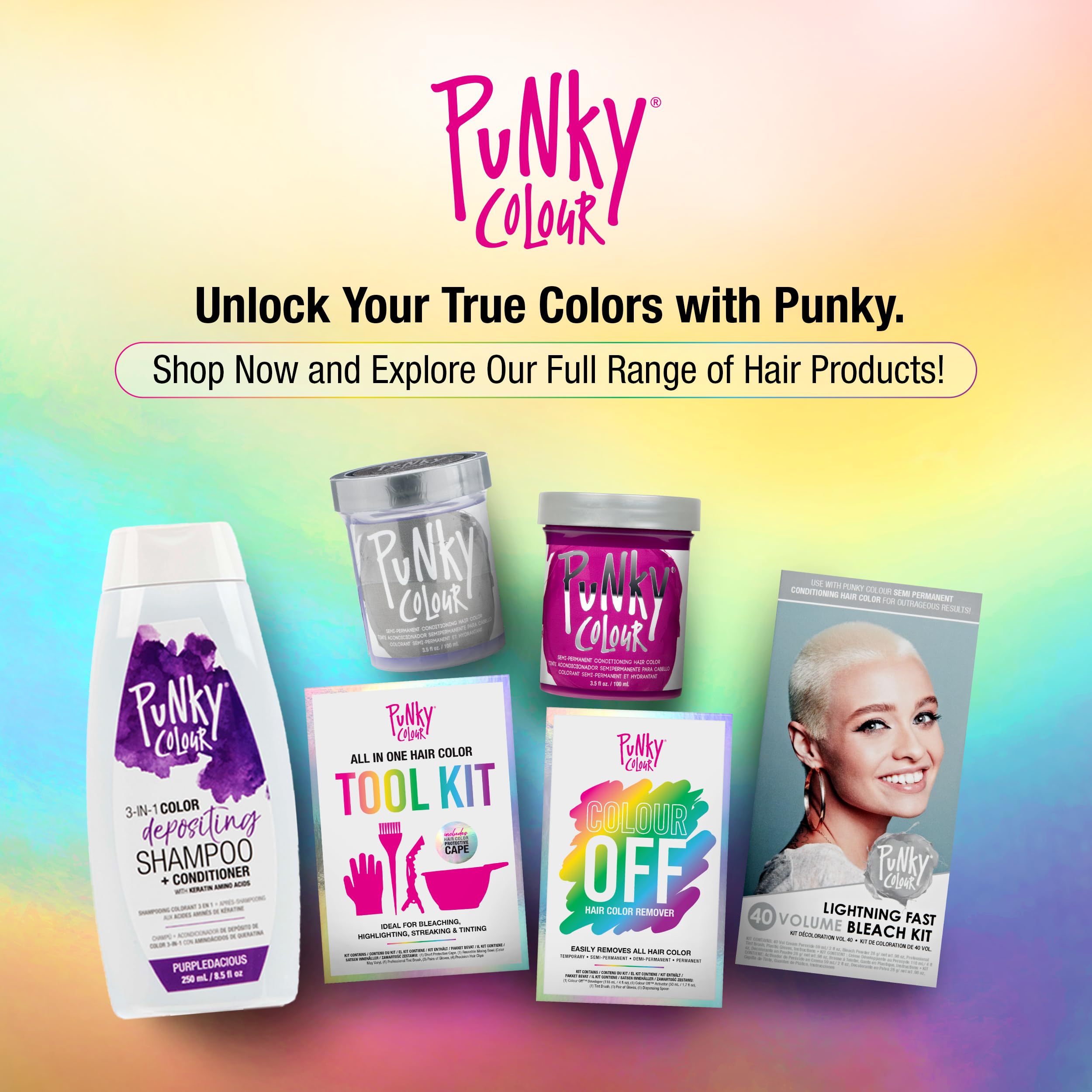 Punky Colour Purpledacious shiny wet hair demonstrates moisture-rich rise in sheen.