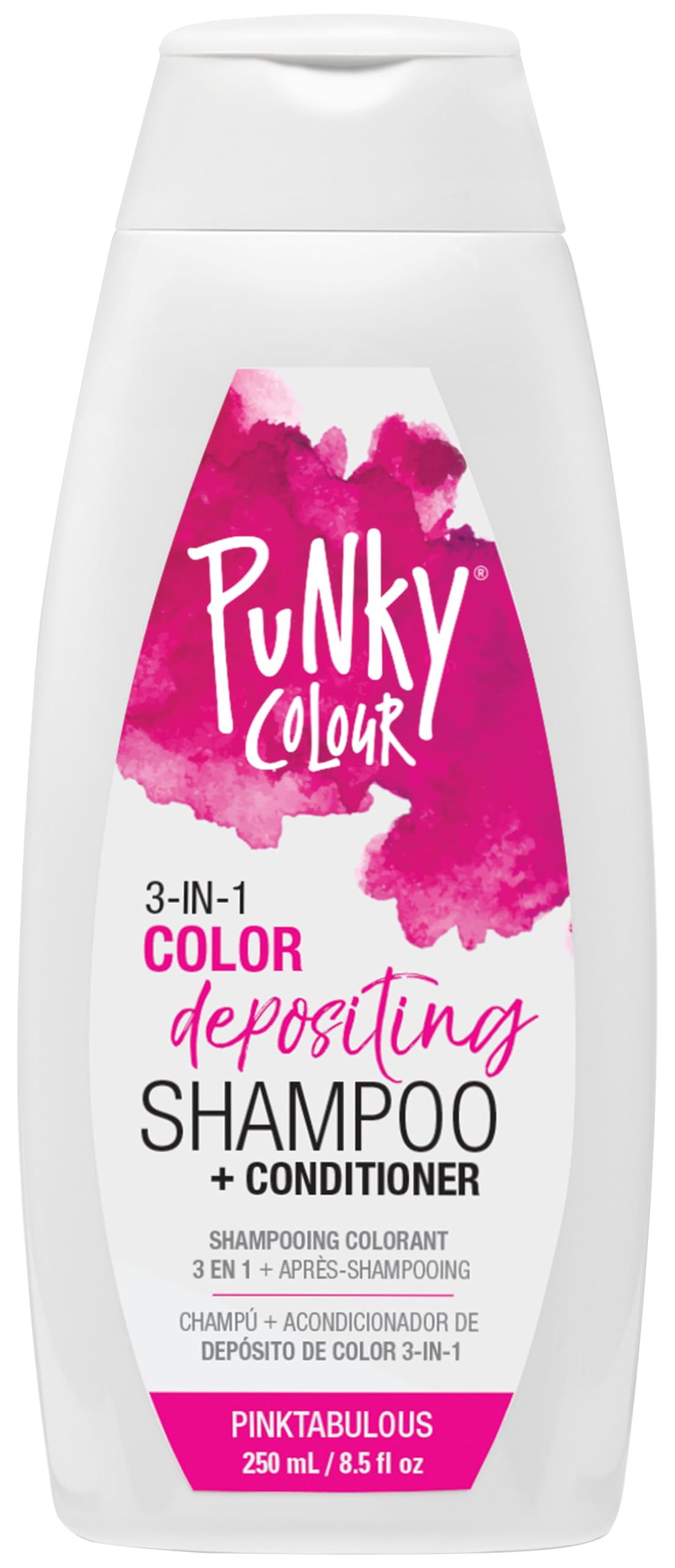 Punky Colour Pinktabulous bottle shows 3-in-1 color depositing cleanser for vibrant tones