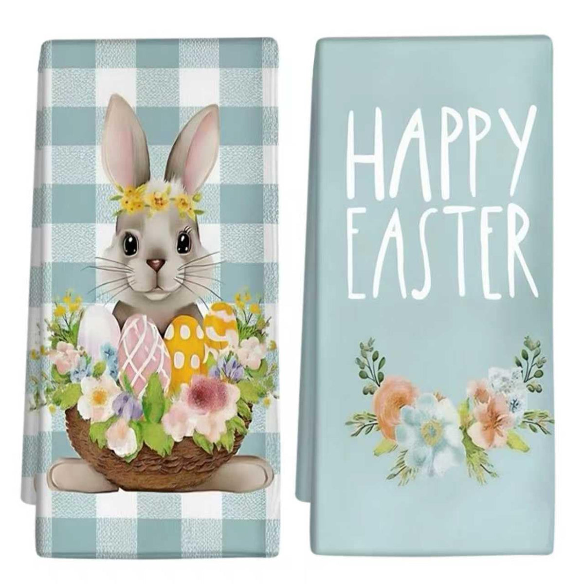 Puomue Easter towels absorb quickly with a decorative print for fast cleanup.