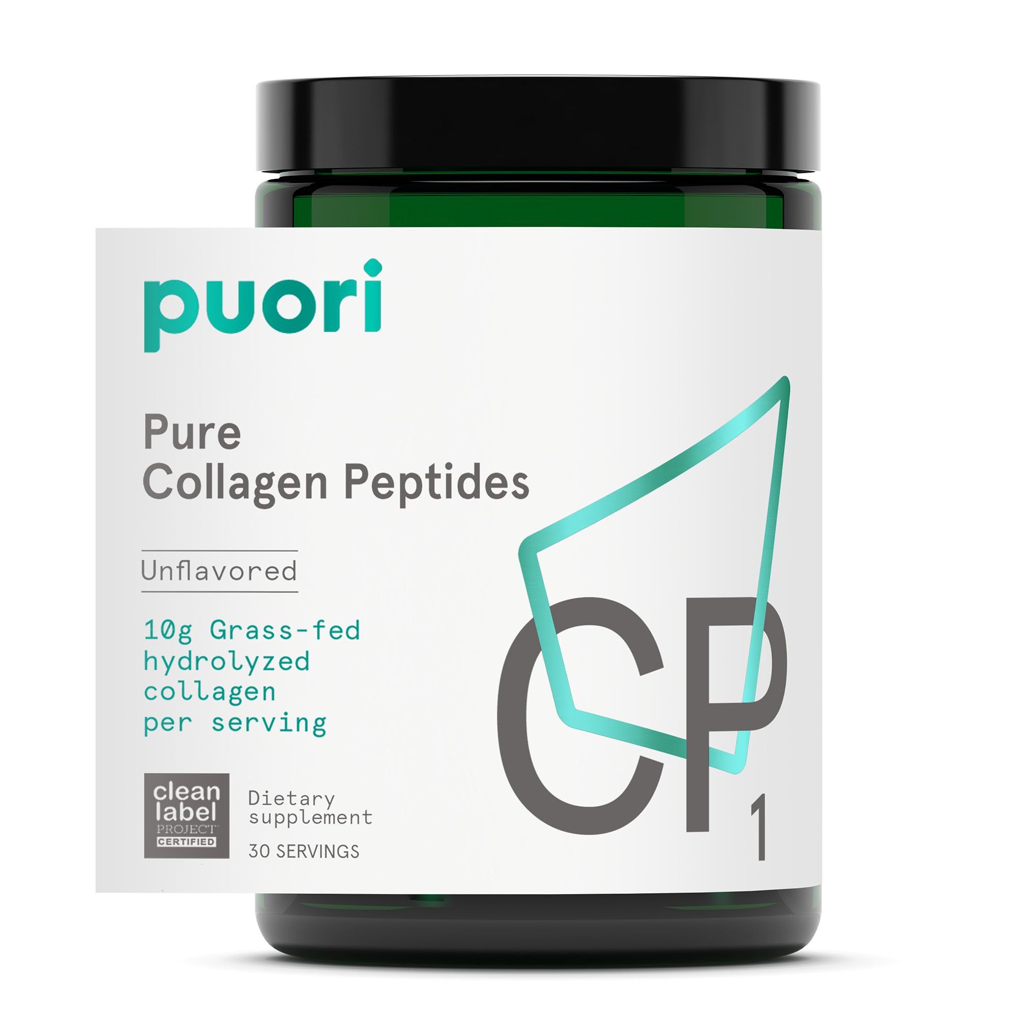 Puori Pure Collagen Peptides bottle; convenient daily collagen for skin and joints