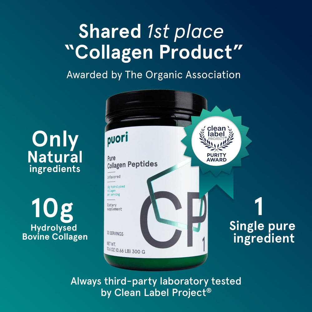 Puori Pure Collagen Peptides scoop; precise measure for easy mixing