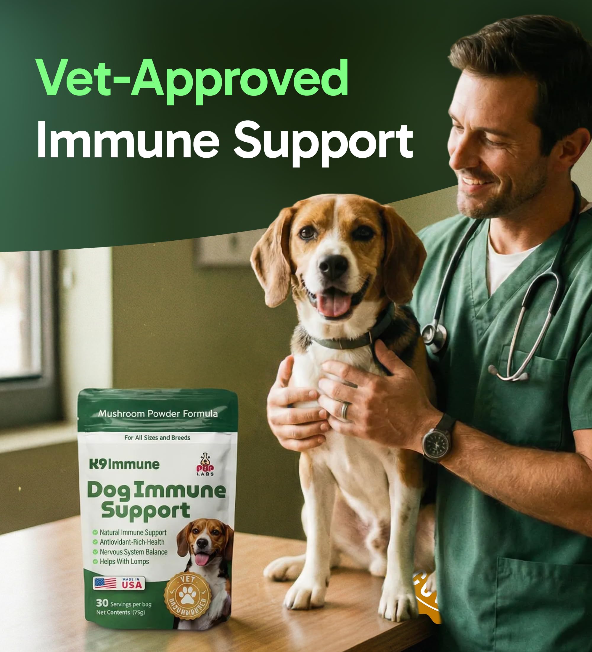 Pup Labs K9 Immune active dog enjoying playtime after supplement
