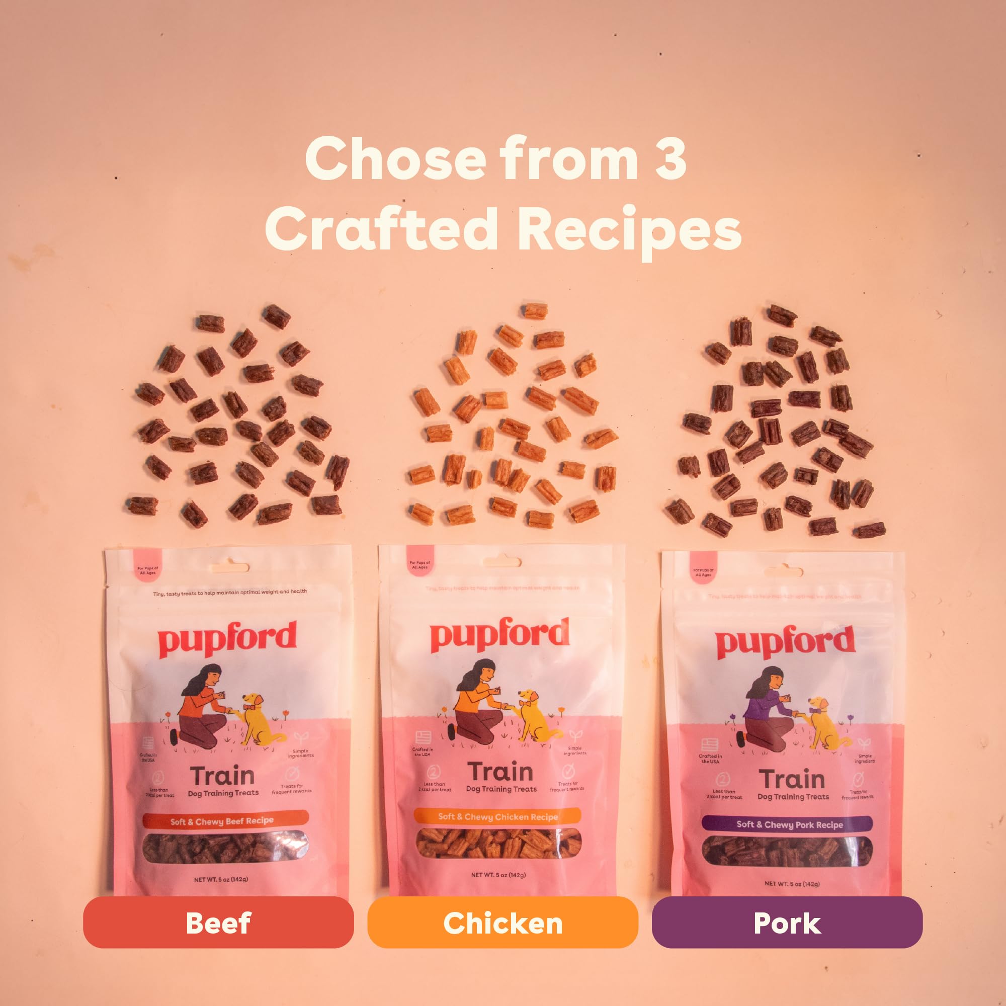 Beef aroma and flavor that dogs eagerly respond to during training.