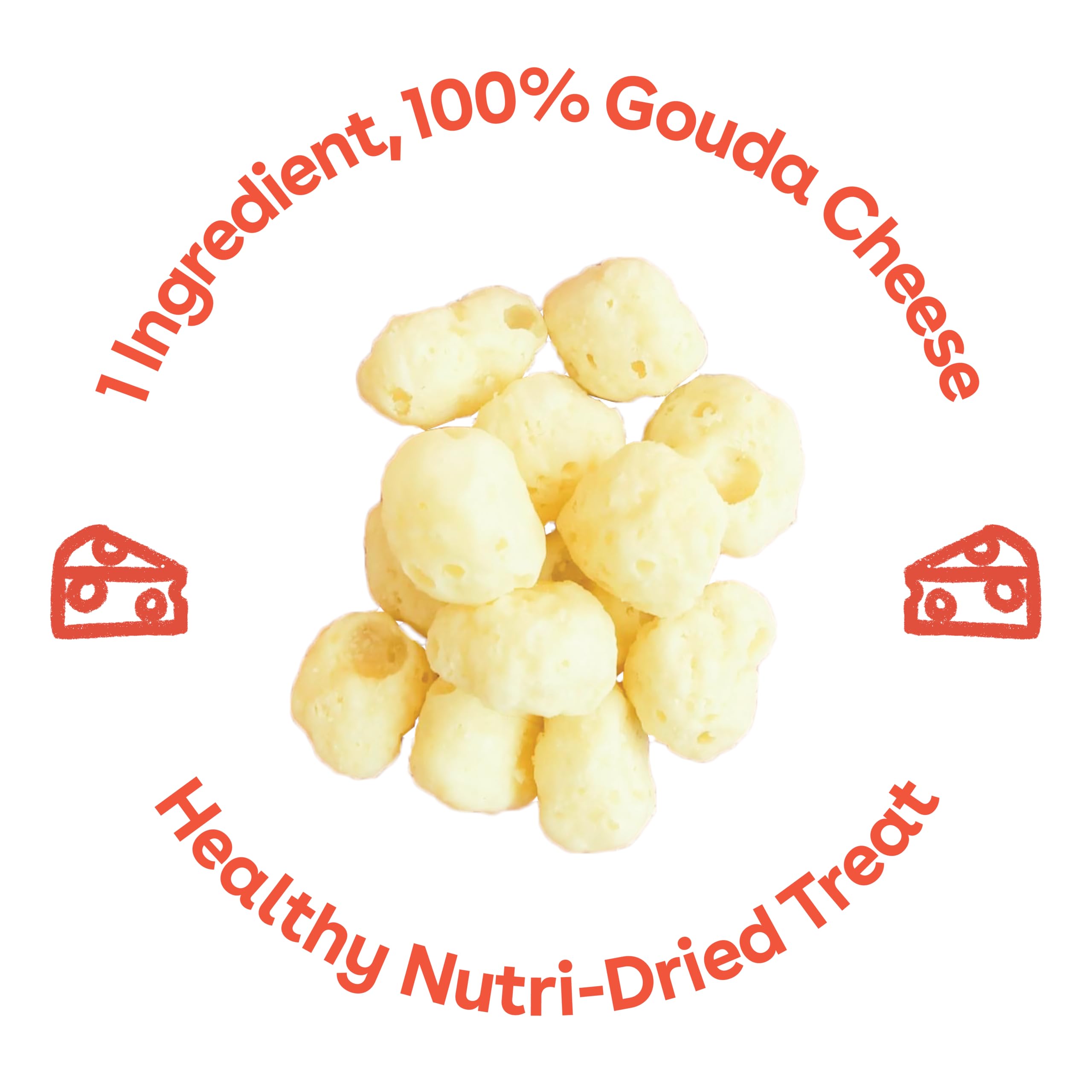 Pupford Cheese Crunchies texture close-up highlights a crisp, crunchy surface your dog may enjoy.