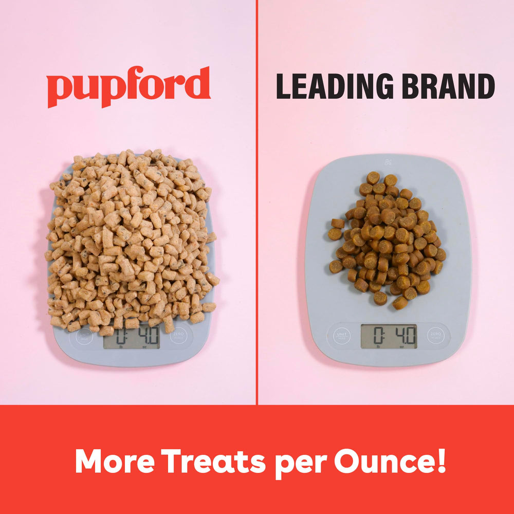 Pocket-friendly Pupford treats in a 4oz bag ready for outdoor training.