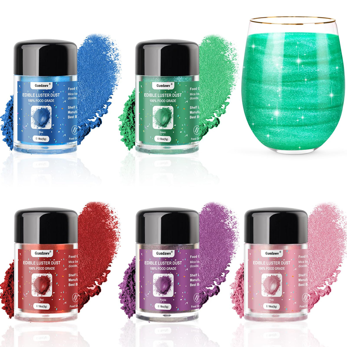 PUPKOLI blue edible glitter for cocktails and desserts adds vivid color.