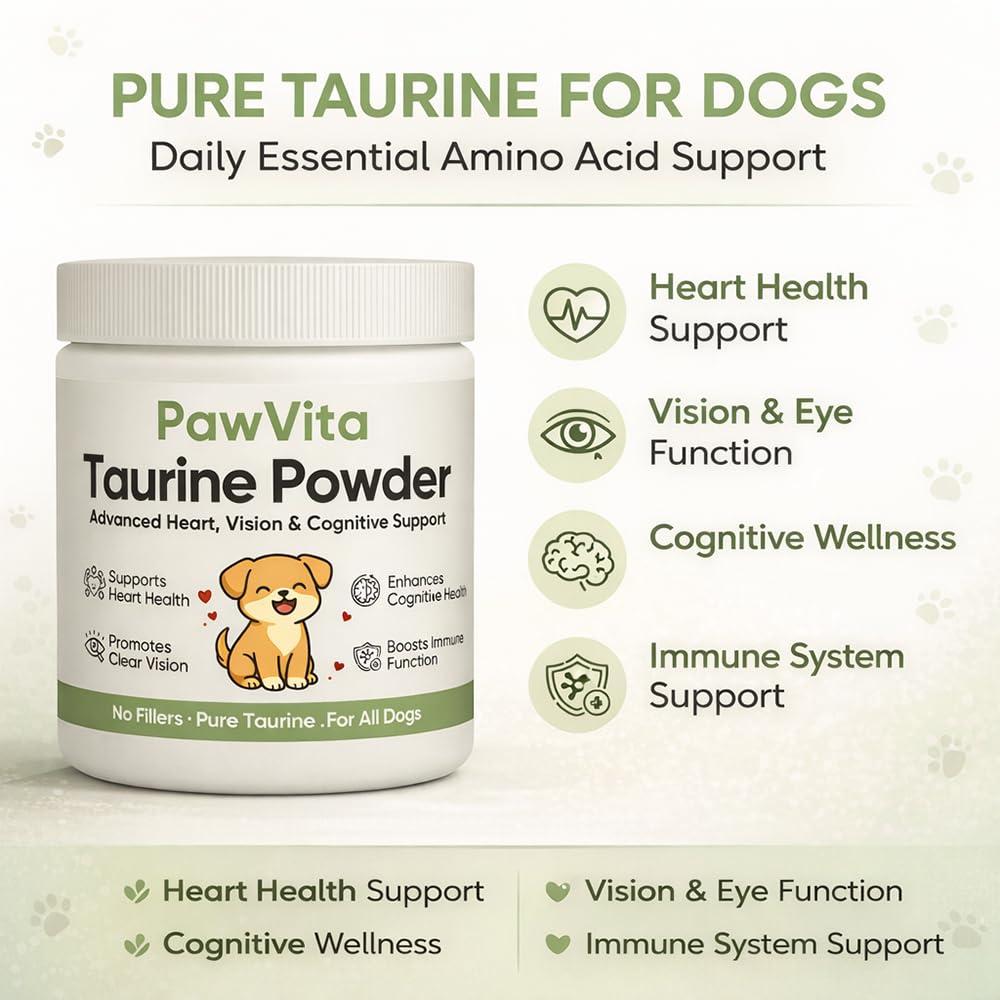 PuppyLabCo Pawvita Taurine powder dissolves easily in food for convenient daily supplementation