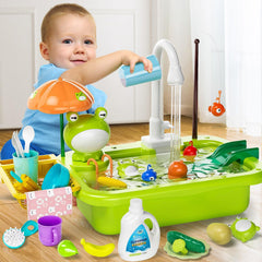 Pupu Pig electric faucet action enabling easy water flow for kids