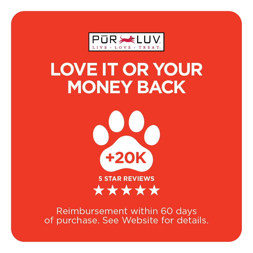 Pur Luv high-protein dog treat supports active dogs during play.