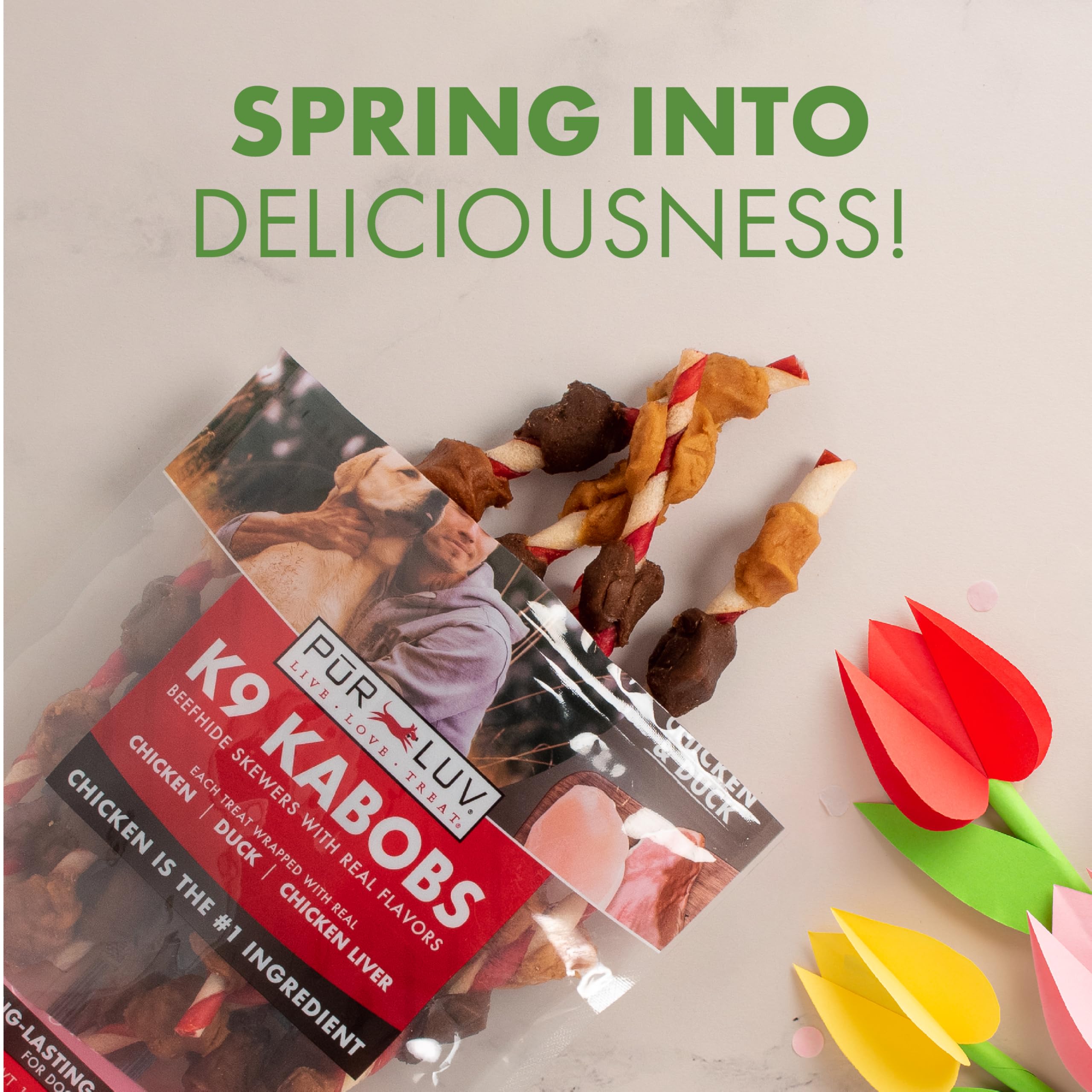 Pur Luv K9 Kabobs chicken liver close-up, savory protein boost dogs love