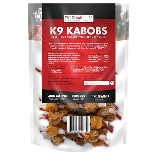 Pur Luv K9 Kabobs duck meat close-up, flavorful poultry option for dogs