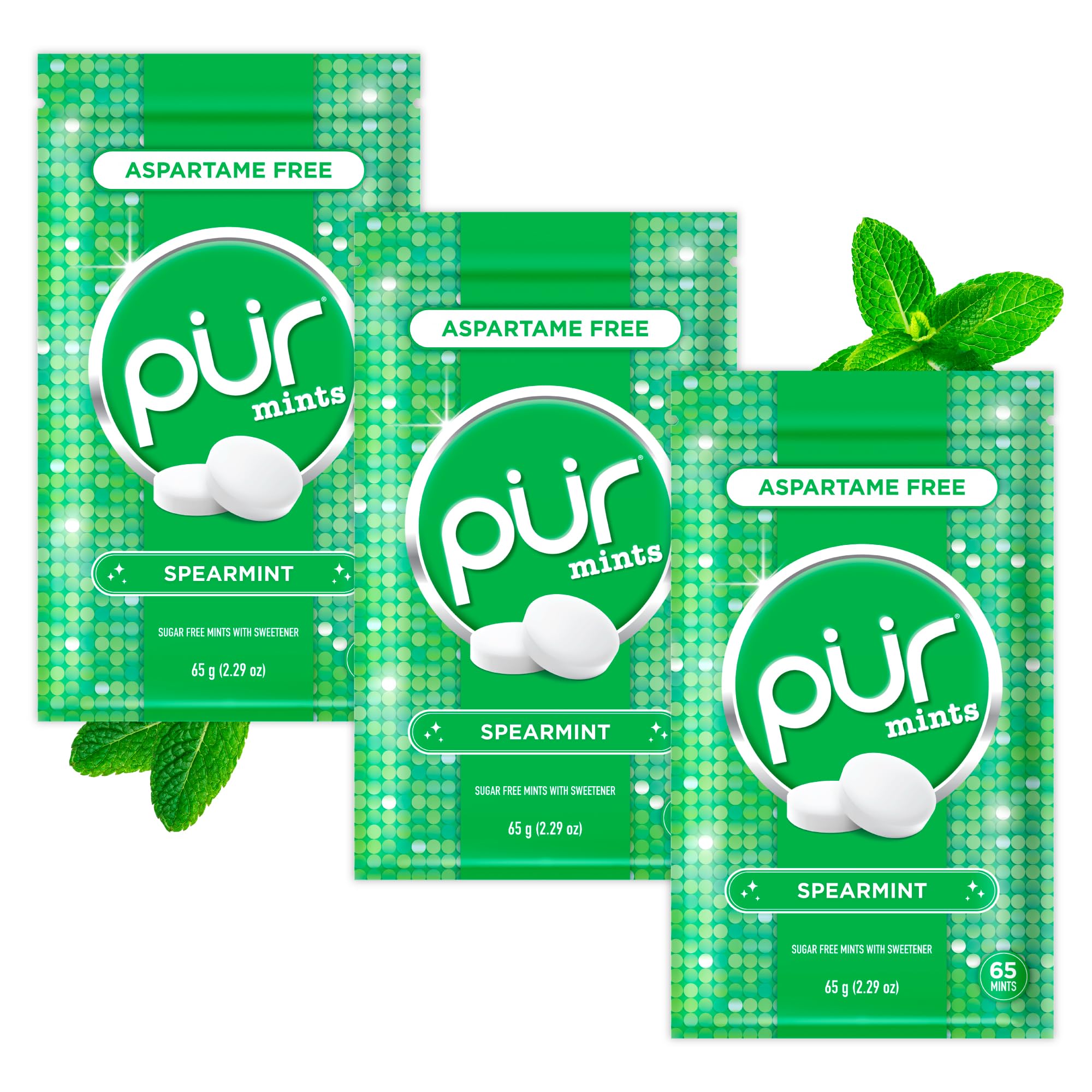 PUR Mints spearmint close-up for refreshing breath