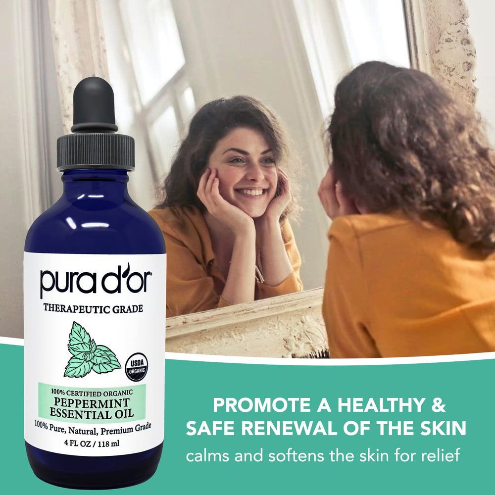 Peppermint oil used in hair care for soothing scalp and freshness