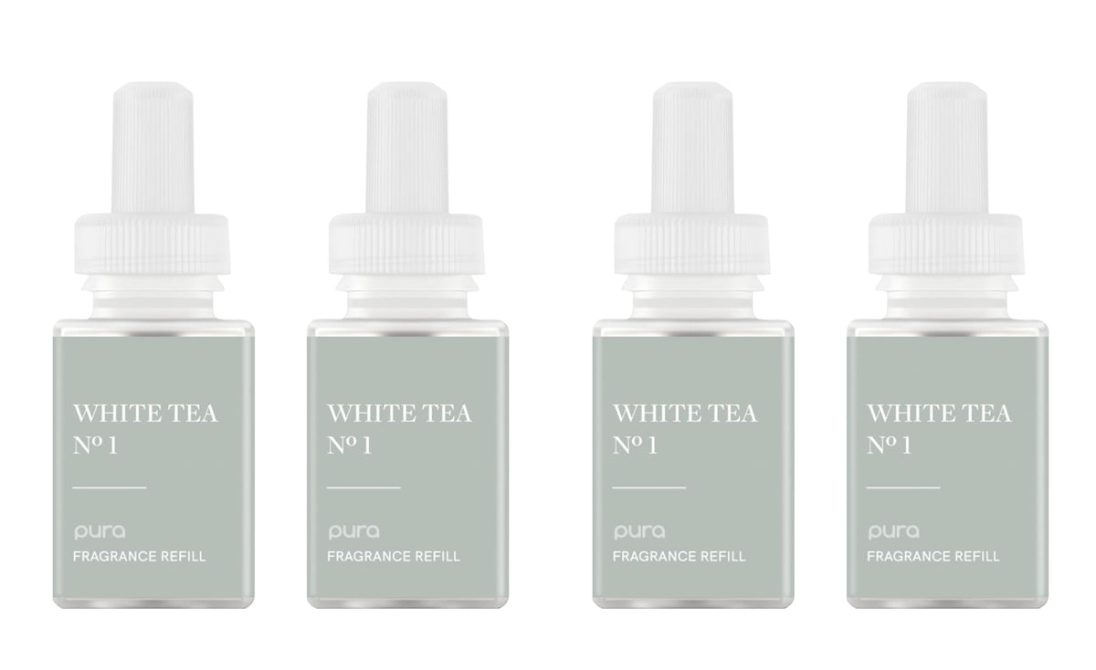 Pura diffusers front view with White Tea No. 1 aroma for a calm space.