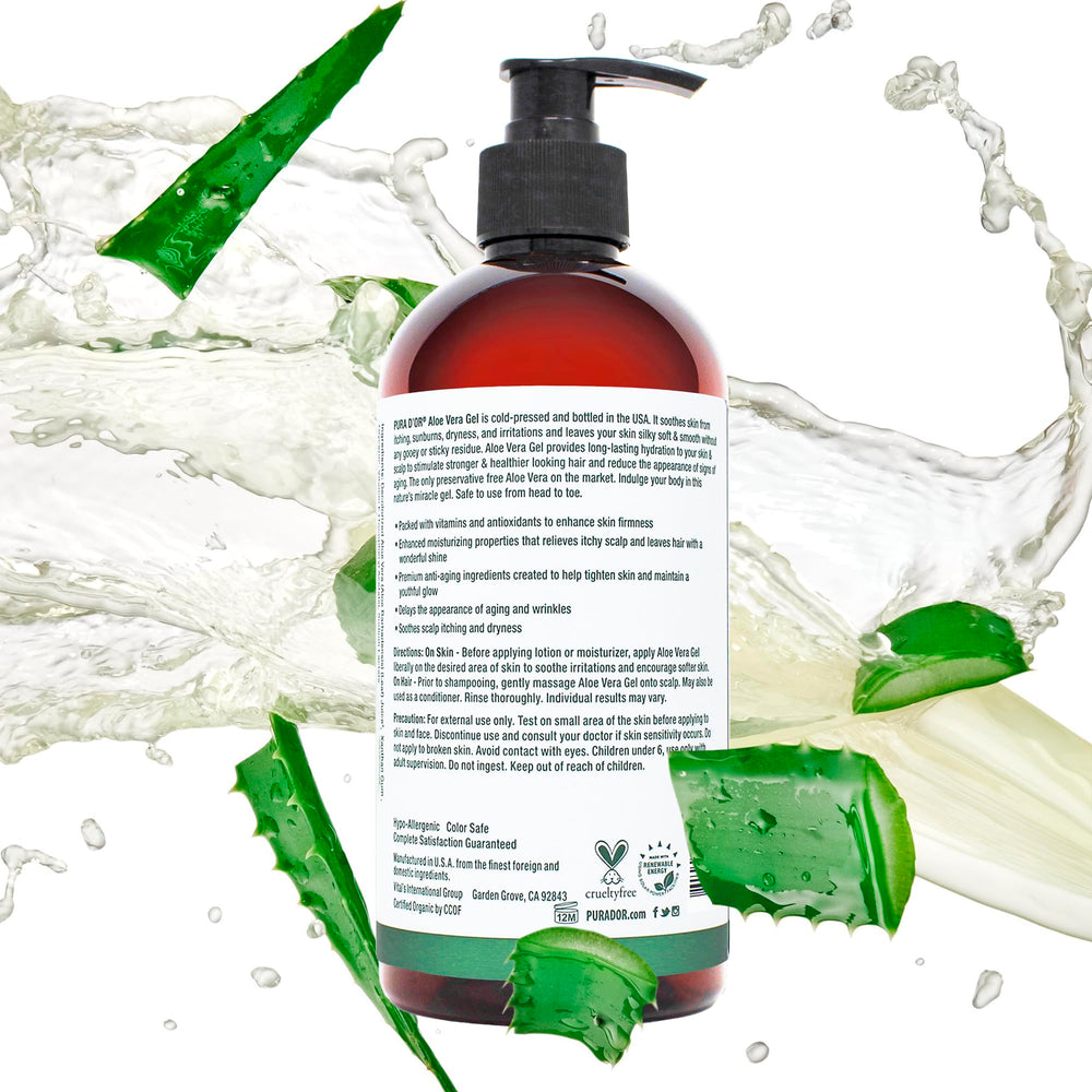 PURA D'OR Aloe Vera Gel comes in recyclable packaging.