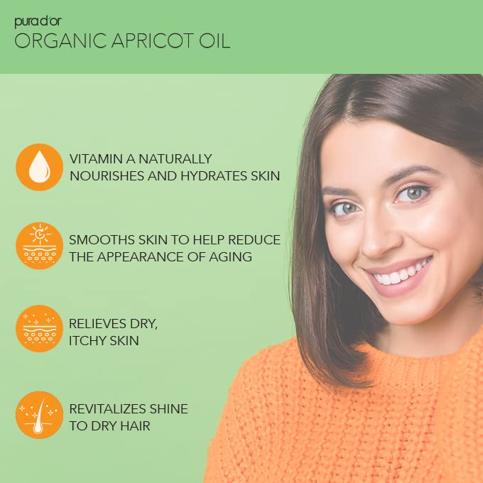 PURA D'OR apricot oil for hair care adding shine and scalp comfort
