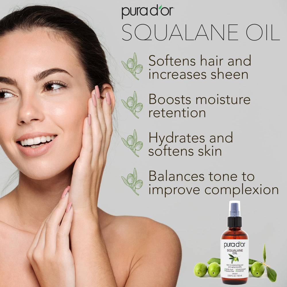 PURA D'OR Squalane Oil pump for precise, mess-free application.