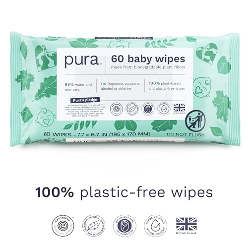 Pura fragrance-free wipes designed for delicate baby skin