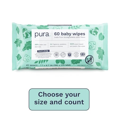Pura 99 percent water wipes with aloe vera for gentle cleansing