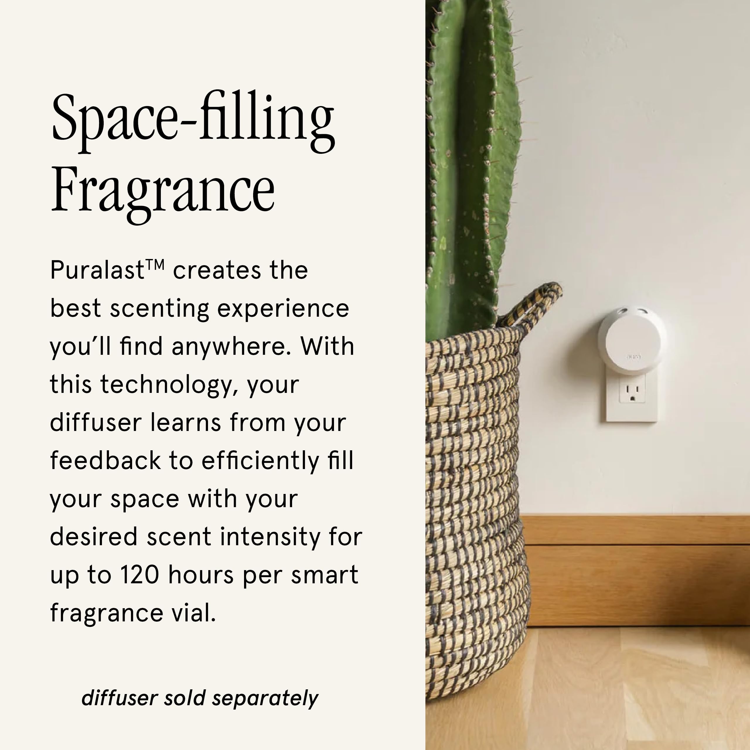 Pura refill vial being inserted for effortless fragrance swaps.