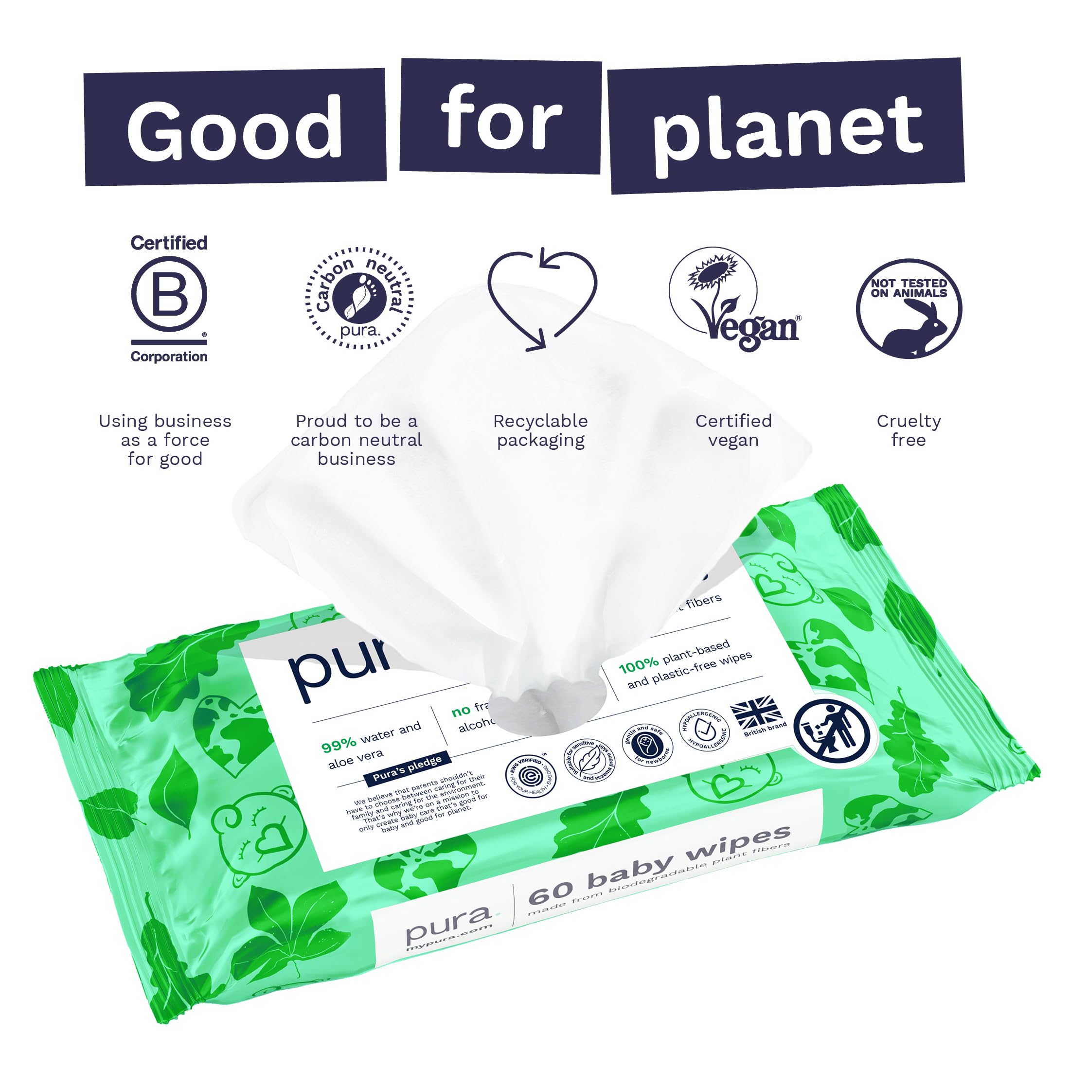 Pura UK-made baby wipes meet safety standards for newborns