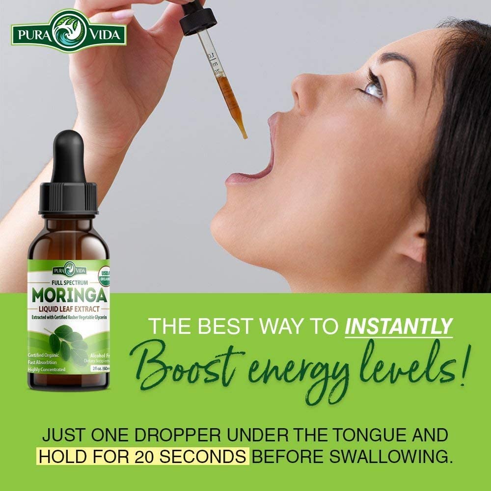 PURA VIDA Moringa Oil-infused liquid highlighting nourishing ingredients