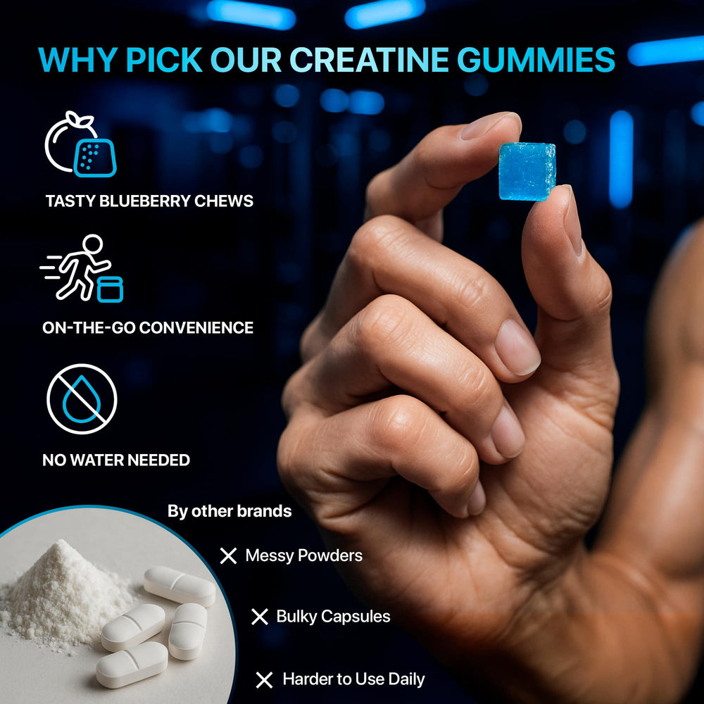 PURA WEX NUTRITION Creatine Monohydrate Gummies 8500mg Complex – Pre-Workout Chews, Sugar Free, Vegan, Blueberry (120 Count) - Perla Store | The Ultimate A to Z Marketplace for Every Need in Canada