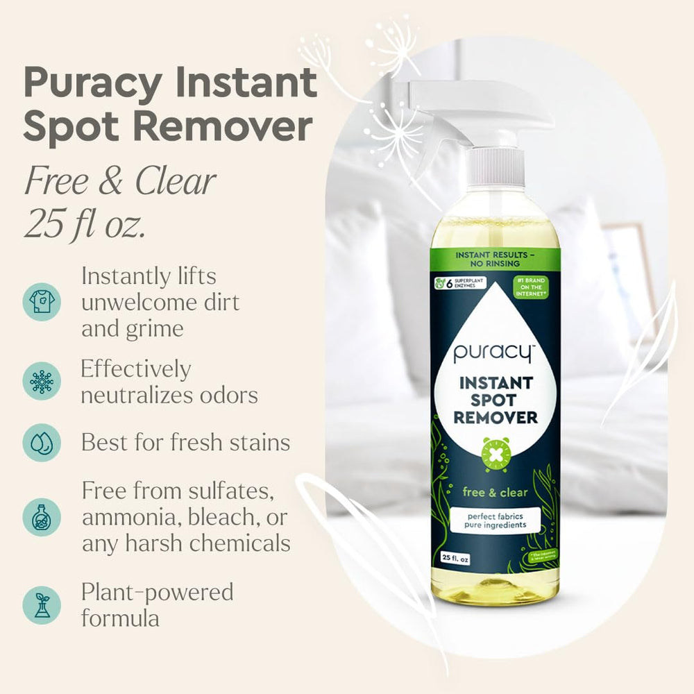 Puracy carpet stain remover spot cleaner removes spills from carpet