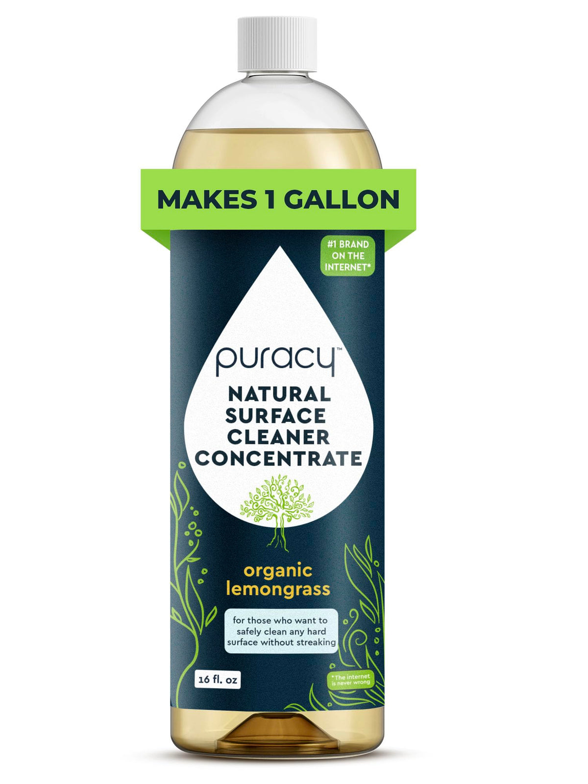 Puracy Multi-Surface Cleaner bottle pouring for easy, streak-free cleaning on any surface.