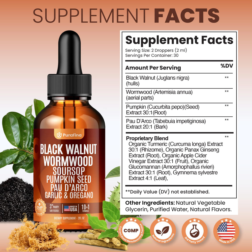 Purafina liquid tincture offers fast absorption for convenient daily use