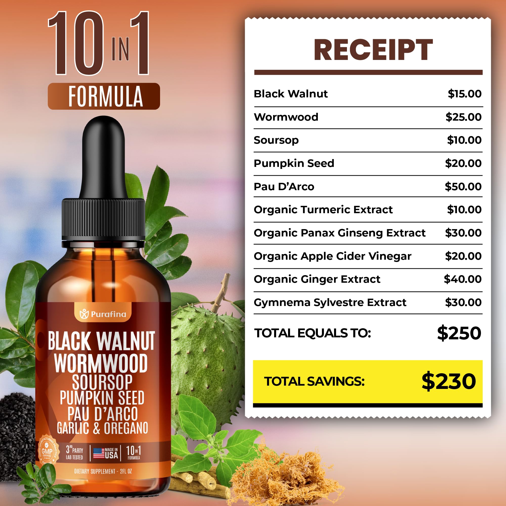 Purafina wormwood clove herbal support highlights traditional digestive botanicals