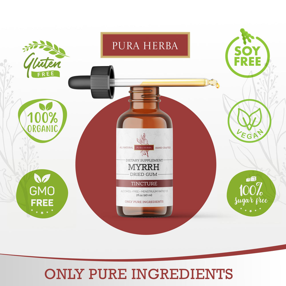 Pura Herba alcohol-free formula label emphasizing clean ingredients