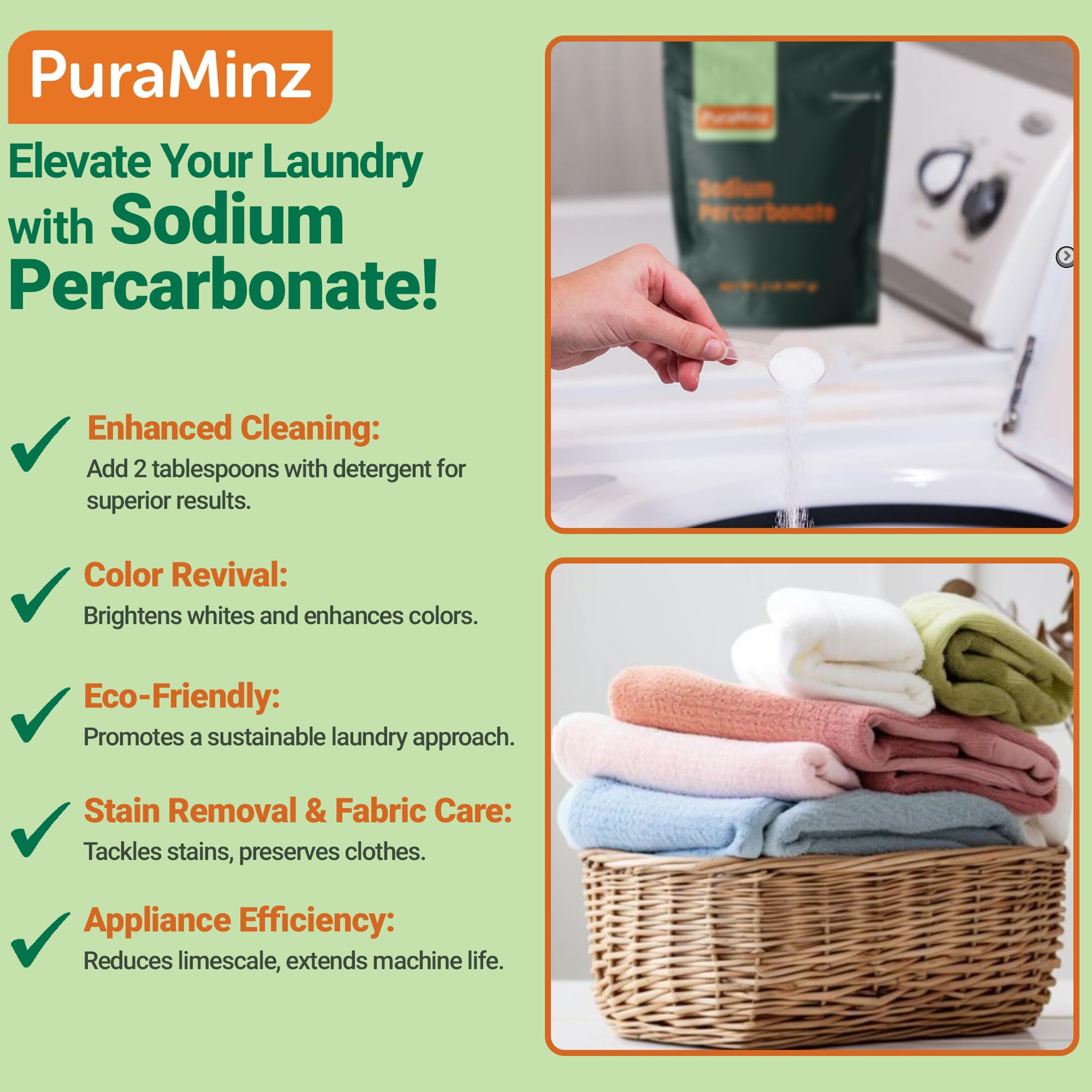 PuraMinz Sodium Percarbonate bottle-on-shelf offers convenient storage and access.