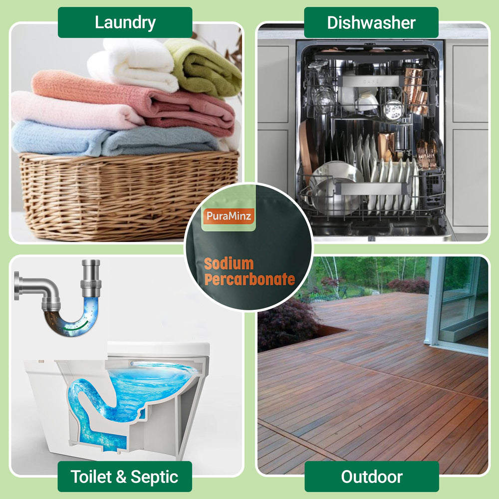 PuraMinz Sodium Percarbonate eco-friendly-cleaning supports chlorine-free cleaning.