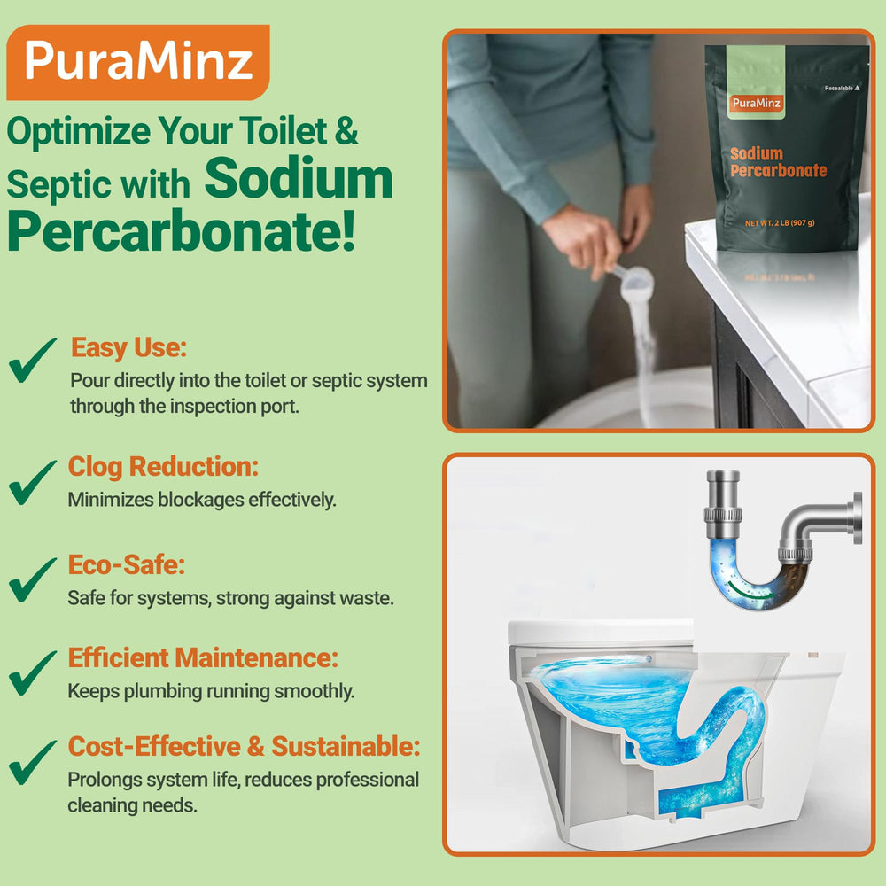 PuraMinz Sodium Percarbonate laundry-whitening brightens fabrics safely.