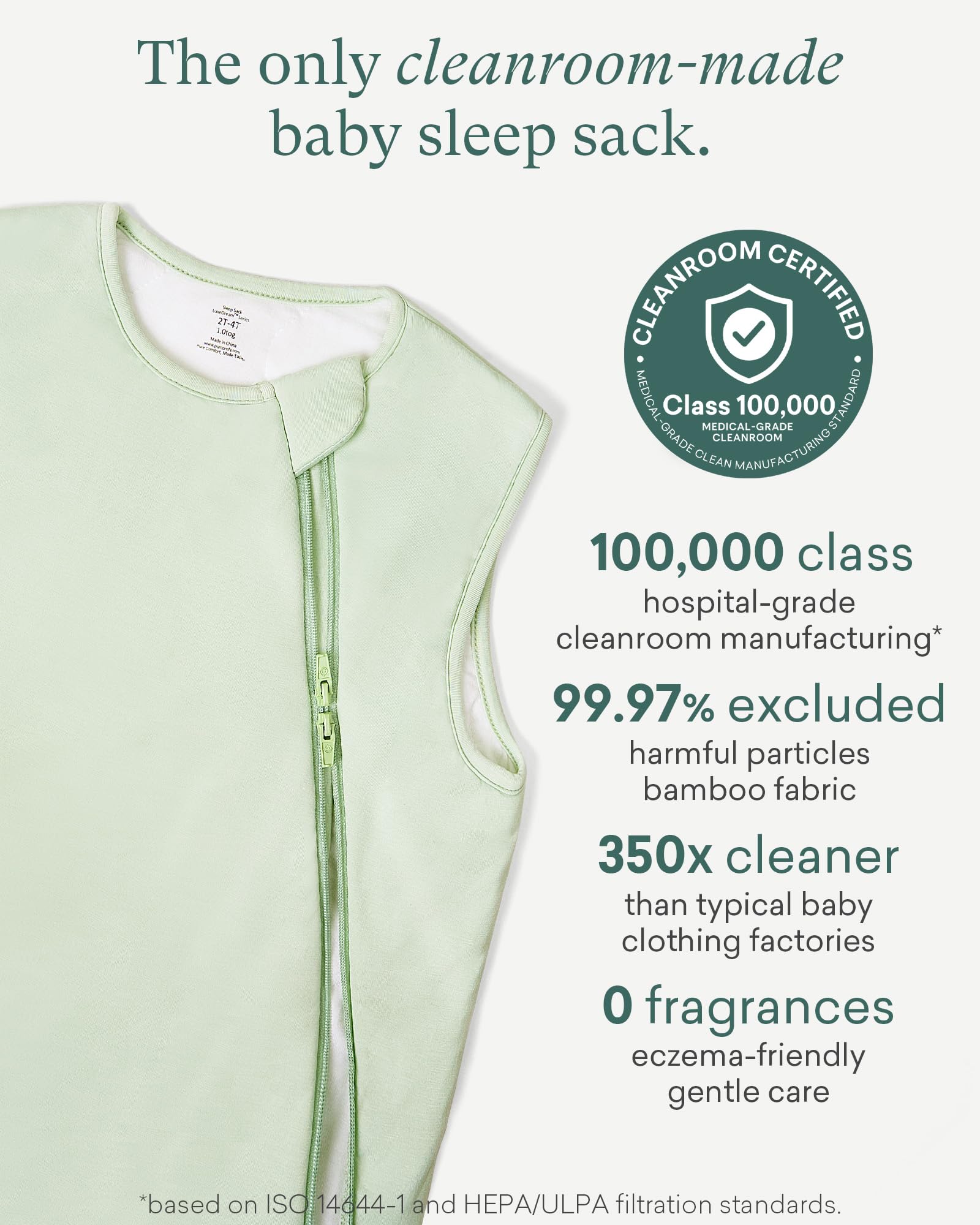 PurComfy Sleep Sack sizes from newborn to 48 months for growing babies.